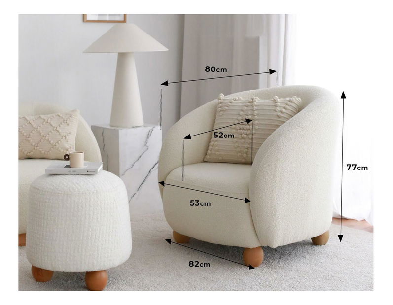 Fotelja Slenarzo (bijela + orah)