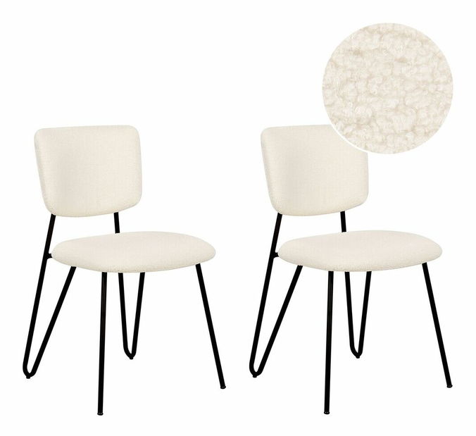 Set 2 buc scaune de sufragerie Nelza (alb)