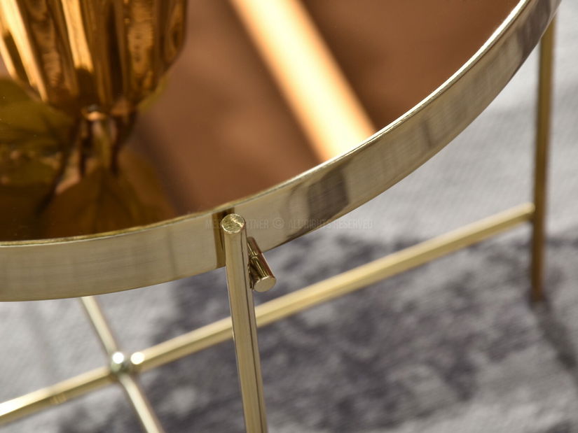 Konferenčný stolík Ibbia S (hnedá + zlatá)