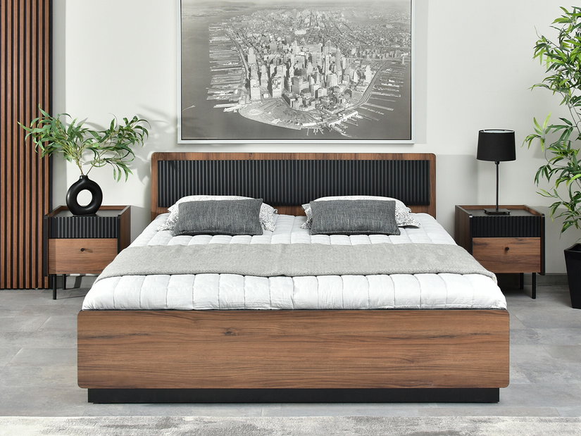 Manželská posteľ 160x200 cm Protegidas P13 (čierna)
