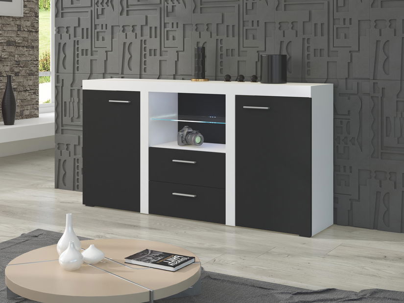 Komoda Alton (biela + čierna)