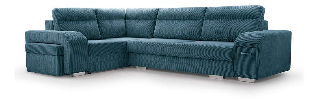 Rohová sedačka Alfredo (tmavotyrkysová) (L)