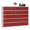 Komód Kurtinaitis 10SZ (fehér + fényes piros)