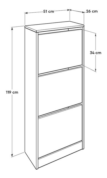 Cipőtároló (cipősszekrény) Moteni (fehér)