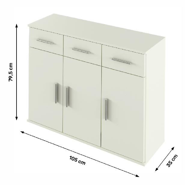 Comodă combinată typ 3 Ressan (alb)