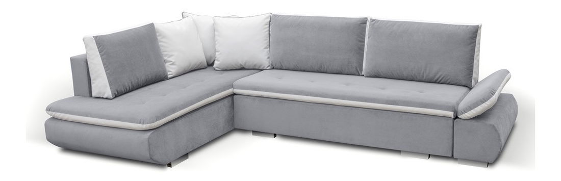 Rohová sedačka Arleen (svetlosivá + biela) (L)