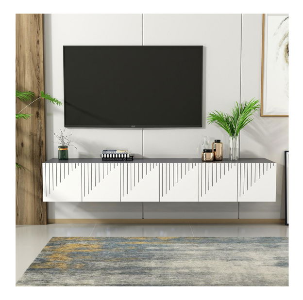 Masă TV/Dulap Kebati 3 (alb + antracit) 