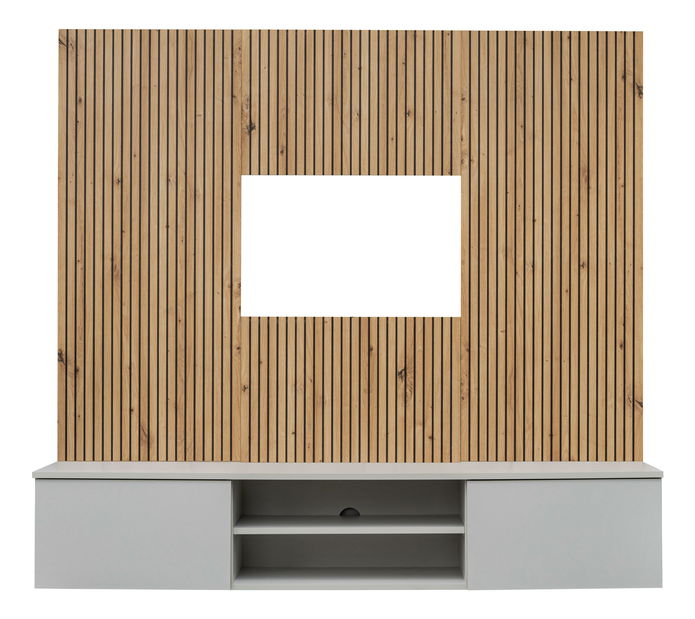 Obývacia stena Xavus L2 (perla grey + dub artisan)