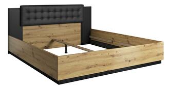 Manželská posteľ 180 cm Signat Typ 32 (čierna + dub artisan)