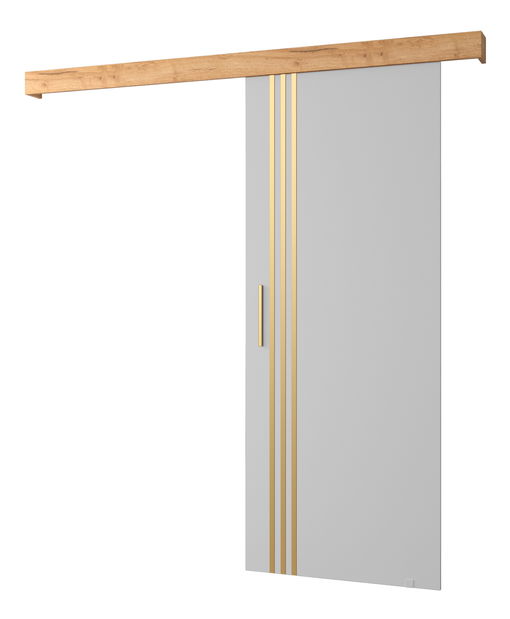 Uși culisante 90 cm Sharlene VI (alb mat + craft auriu + auriu)