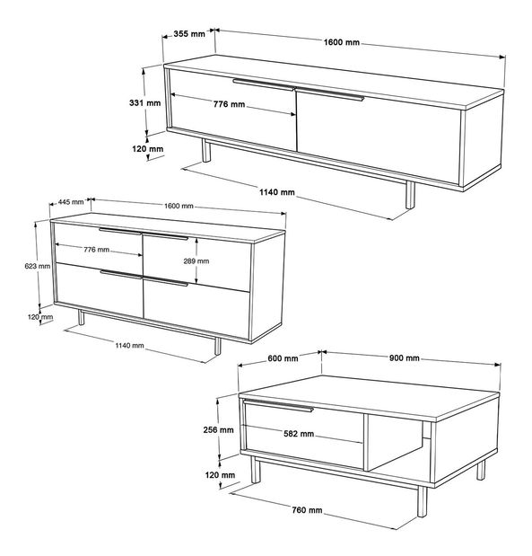 Set mobilier living Otto 20 (alb)