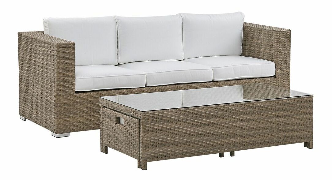 Záhradný set BELLEN (biela) (pre 3 osoby)