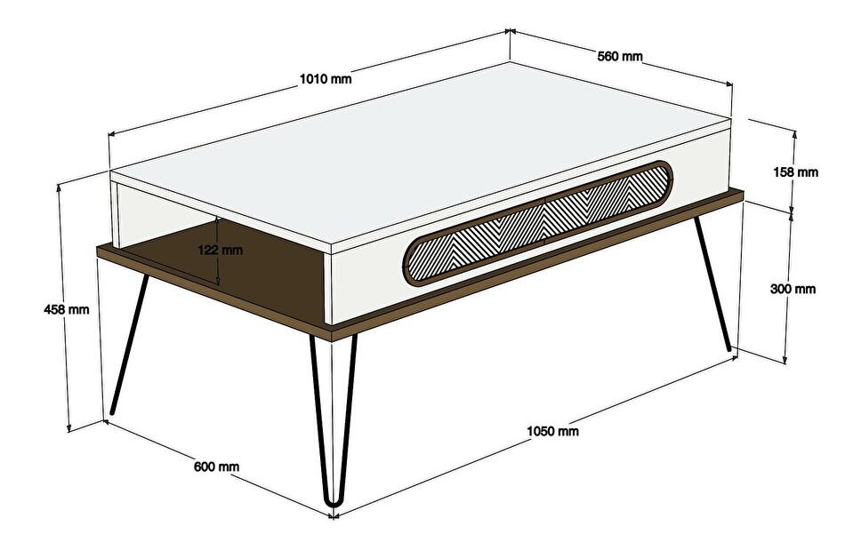 Set mobilier pentru living Biladi 2 (crem) 