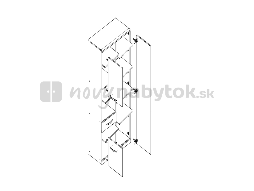Policová skriňa BRW INDI