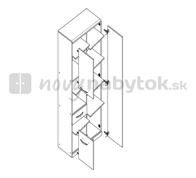 Policová skriňa BRW INDI