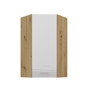 Gornji kutni kuhinjski ormarić Arryn 60x60 GN-108 1F (45°) (korpus: hrast artisan / front: bijeli sjaj)