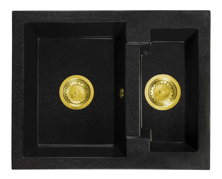 Kuchynský drez Yagma (čierna + textúra) (s 2 otvormi pre batériu) (L)