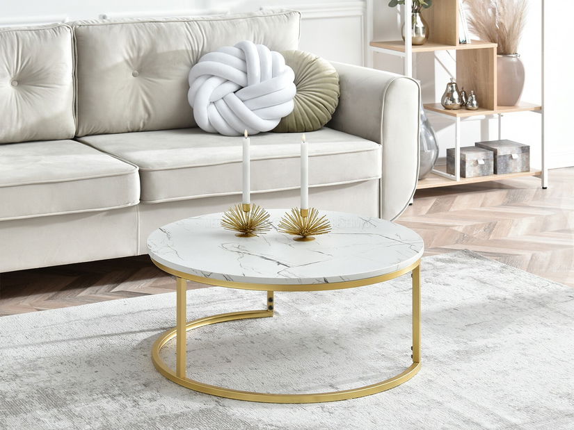 Stolić za kavu Kolja stolić Xl (bijela + zlatna)