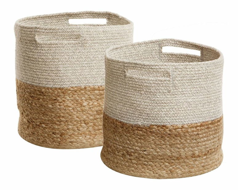 Set 2 ks. textilných košov NATHALIA (textil) (béžová)