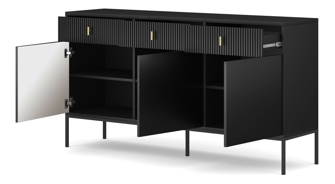 Komoda Magara 3D3S (čierna)