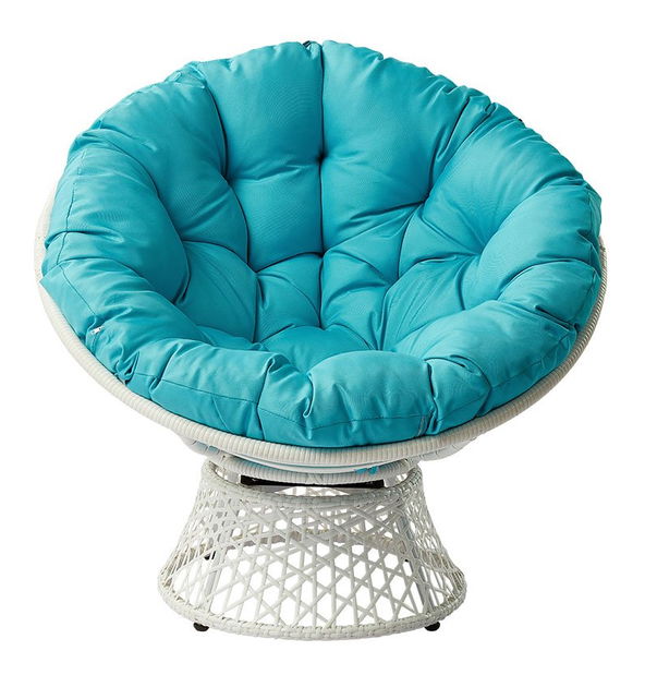 Fotoliu rotativ de grădină Arliss (cadru) (Alb + Gri)