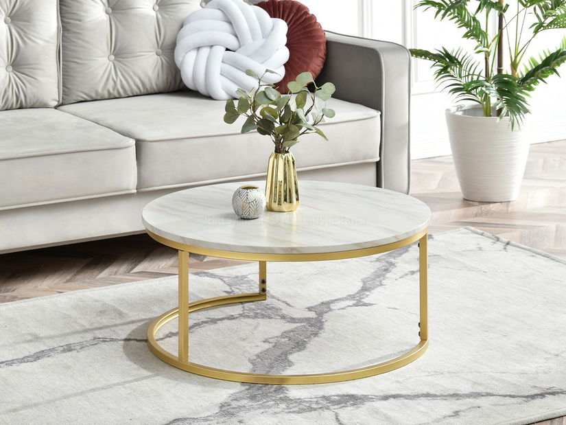 Dohányzóasztal Kolja Stolik Xl (bézs + arany)