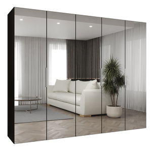 Šatníková skriňa 250 cm Mirabella 3 (čierna + kašmír)