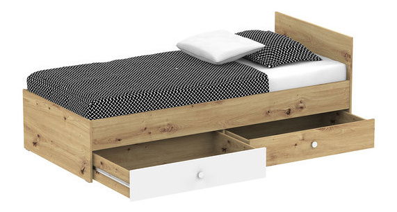 Jednostruki krevet 90cm Seraphina WK14 (hrast artisan + bijela + siva)