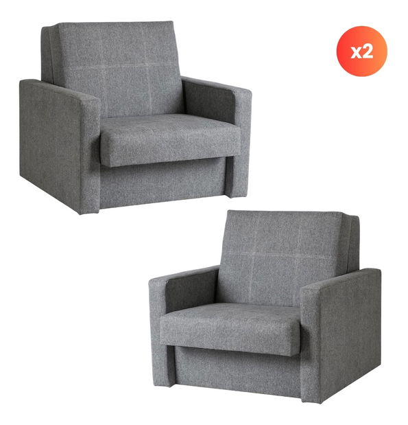 Fotoliu extensibil 2 buc Mulan 1 (gri) 