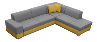 Sarokkanapé Darcia (világosszürke + sárga) (J)