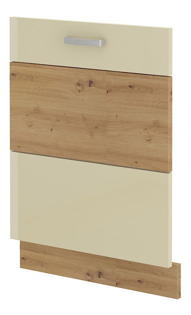 Beépített mosogatógép ajtó Arryn ZM 713x596 (artisan tölgy + fényes krém)