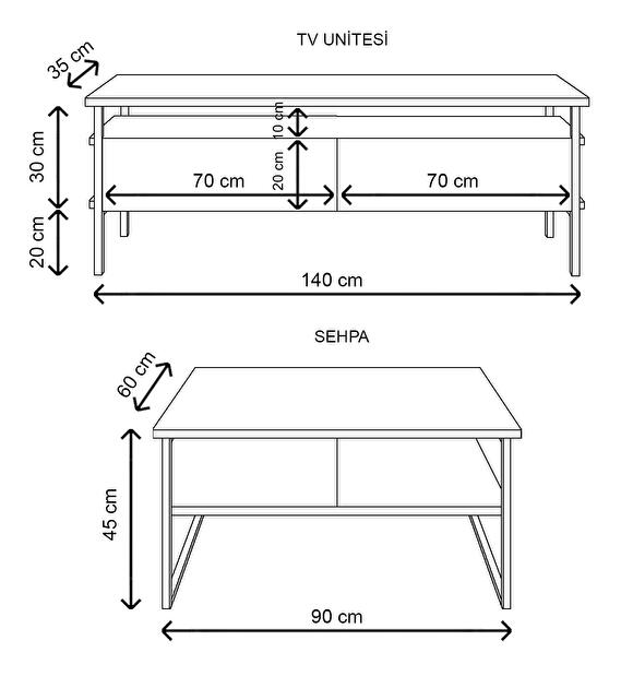 Set mobilier pentru living Pimoko (alb) 