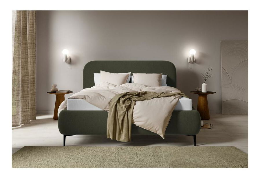 Franciaágy 180 cm Mononoke 180 (ágyráccsal) (zöld + fekete)