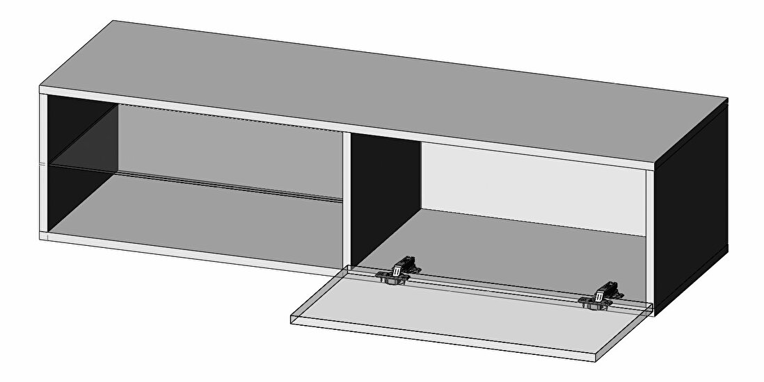 TV stolík/skrinka Livo RTV-120W (sivá + lesk biely)