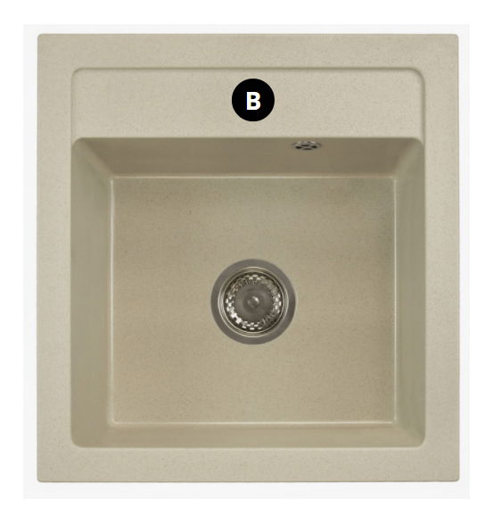 Kuchynský drez Borodus (biela) (s 1 otvorom pre batériu)