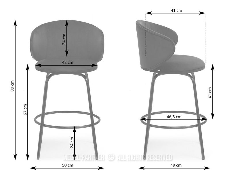 Scaun bar Japassie (negru)