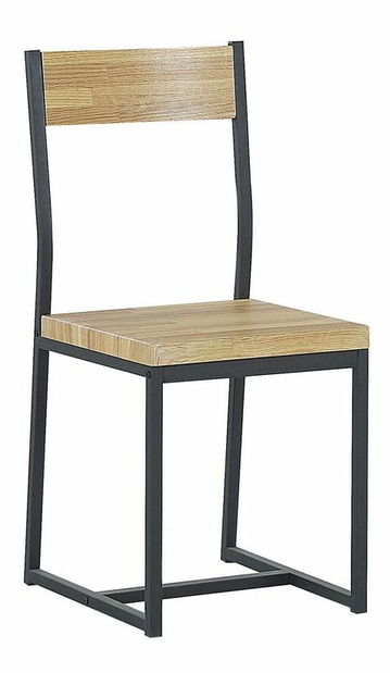 Set mobilier sufragerie FLAXON (lemn deschis + negru) (pentru 4 persoane)