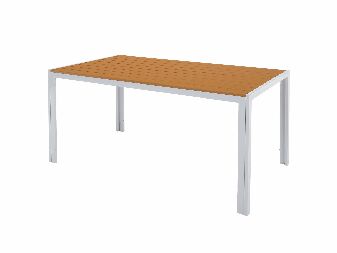 Vrtni stol BANTO (bijeli čelik + hrast) (za 4 do 6 osoba)