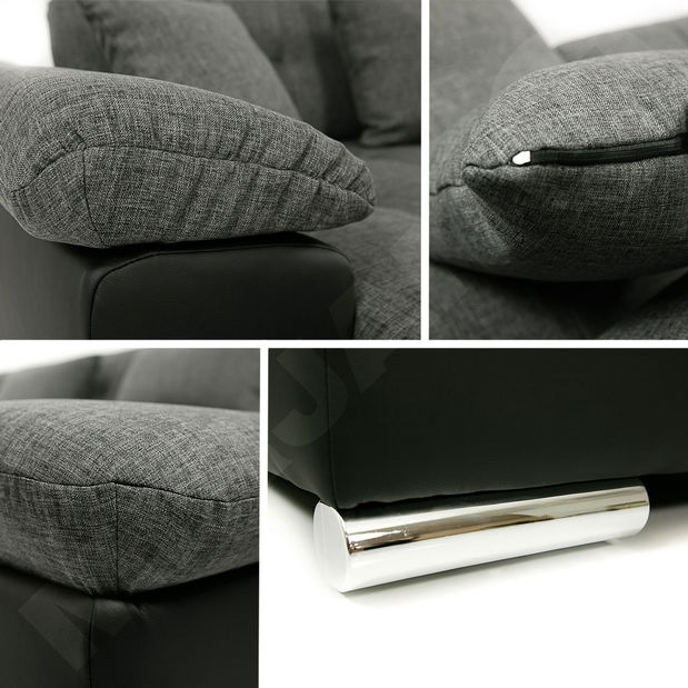 Kutna garnitura Wicenzota (siva + crna)