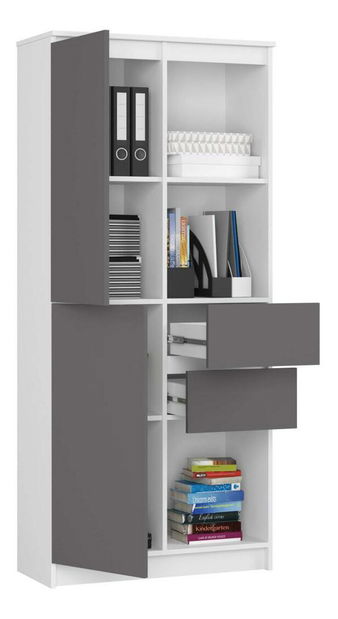 Regál Rizwan (biela + sivá)