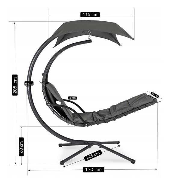 Kerti hintafotel Respirar (szürke) 