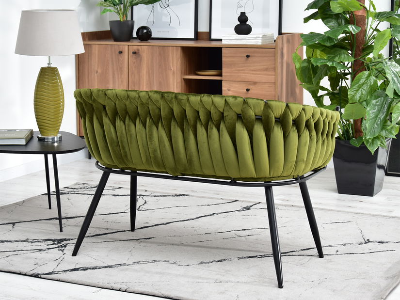 Pohovka dvojsedačka Radio (zelená + čierna)