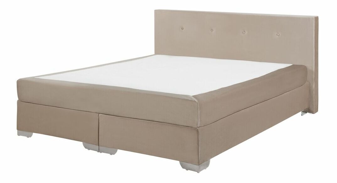 Pat matrimonial 160 cm CONSOLE (cu somieră și saltea) (bej)