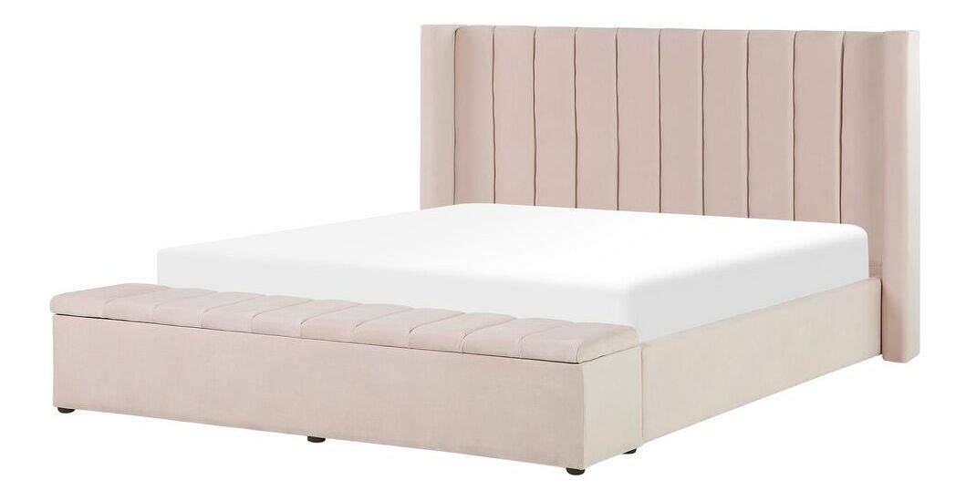 Franciaágy 160 cm NAIROBI (textil) (világrózsaszín)