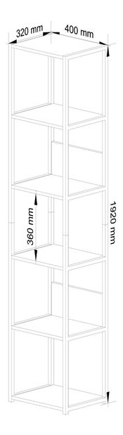 Regal Loriana (crna + hrast artisan)