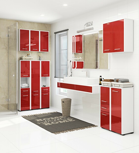 Kúpeľňová skrinka Farid TYP4 (červený lesk) *výpredaj