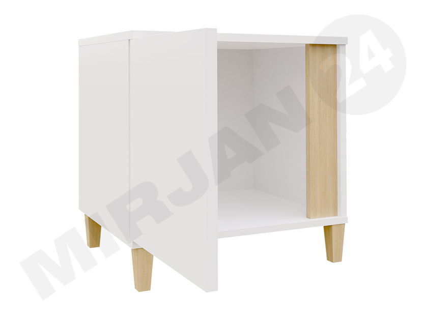 Noptieră Aurelius-AR04 AR13 (alb + alb lucios + natural)