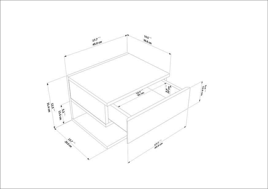 Noptieră Vinterio (Stejar)