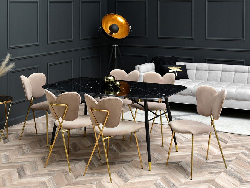 Stolička Wrangler (béžová + zlatá)