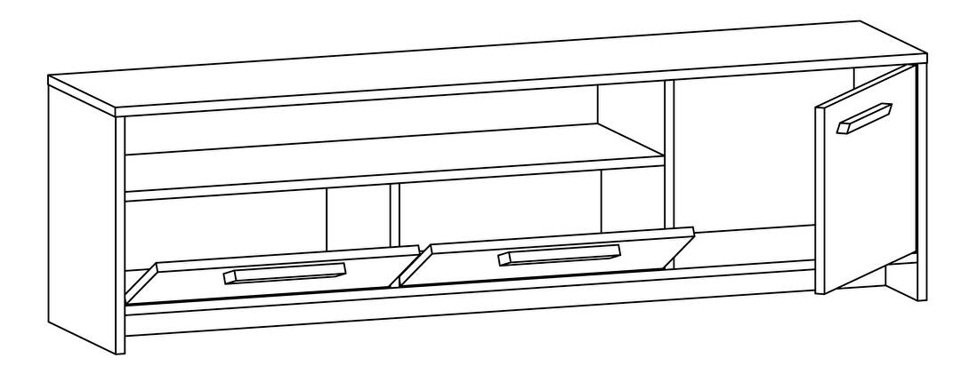 TV stolík/skrinka Pimake (dub + antracit) 